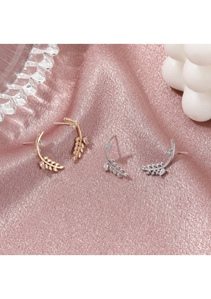 Zarif Zirkon Küçük Buğday Kulakları Damızlık Küpe Kadınlar Için Boho Tarzı Yaz Jewelrywings Çıtçıt Takı Hediye, Altın (Yurt Dışından) modelleri