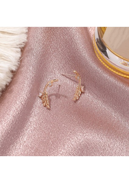 Zarif Zirkon Küçük Buğday Kulakları Damızlık Küpe Kadınlar Için Boho Tarzı Yaz Jewelrywings Çıtçıt Takı Hediye, Altın (Yurt Dışından) fırsatları