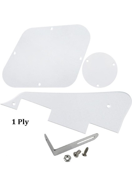 Beyaz 1ply Tarzı Fleor Lp Gitar Seti Pickguard Scratch Plate & Controlswitch Lp Gitar Parçaları Için Boşluk Kapağı ve Braketi (Yurt Dışından)