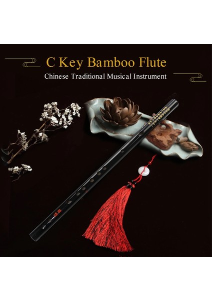 Siyah C Tuşu Stili Bambu Flüt Dizi Profesyonel Çin Müzik Nefesli Enstrüman Cdefg Çince Dizi Anahtarı Enine Flauta El Yapımı (Yurt Dışından)