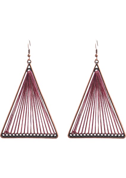 Vintage Geometrik Üç Köşeli Dangle Asılı Boho Bohemian Etnik Damla Küpe Kadınlar Için Parti Takı Aksesuarları Mor (Yurt Dışından)