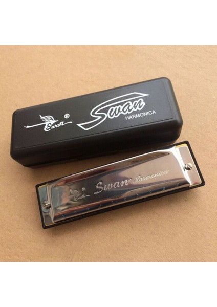 Silver Metal Swan Diatonic Blues Armonika Ağız Organı 10 Delik C Tuşu Arp Ağız Organı (Yurt Dışından)