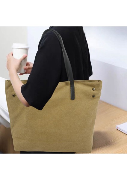 Orijinal Sanat Kanvas Çanta Basit Vahşi Kolej Rüzgar Omuz Çantası Büyük Çanta Rahat Çocuk Çantası Alışveriş Çantası Trend Büyük Çanta Haki (Yurt Dışından) fiyatları