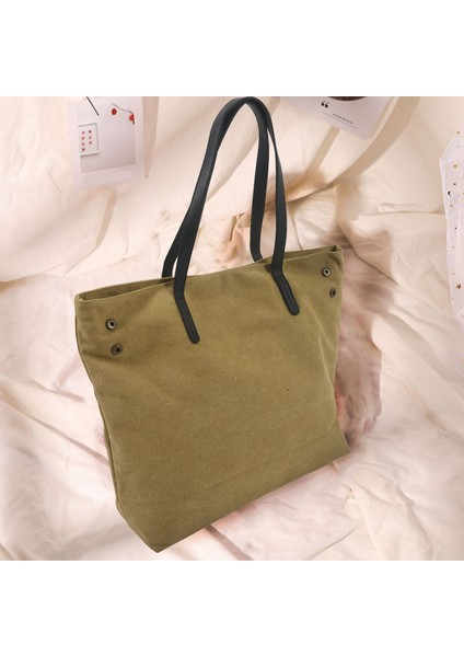 Orijinal Sanat Kanvas Çanta Basit Vahşi Kolej Rüzgar Omuz Çantası Büyük Çanta Rahat Çocuk Çantası Alışveriş Çantası Trend Büyük Çanta Haki (Yurt Dışından) modelleri