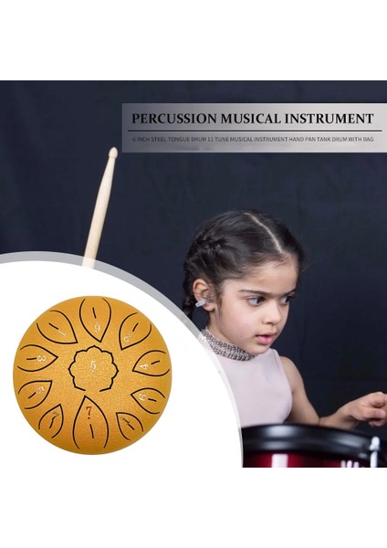 Turuncu Tarzı Mini Davul 11 ​​ayar Tong Davul Perküsyon Enstrüman Çelik Dil Davul Ith Çanta Drumsticks Sticker Acemi Için (Yurt Dışından) indirimleri