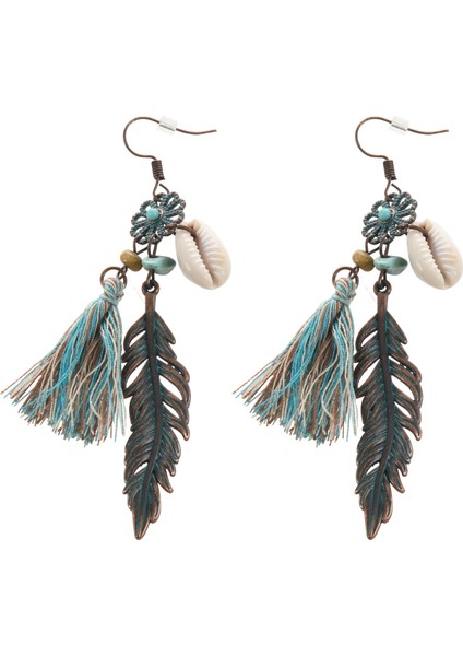 Vintage Bohemian Etnik Saçak Yaprak Küpe Kadın Kızlar Için Yıldönümü Düğün Parti Takı Charms (Yurt Dışından)