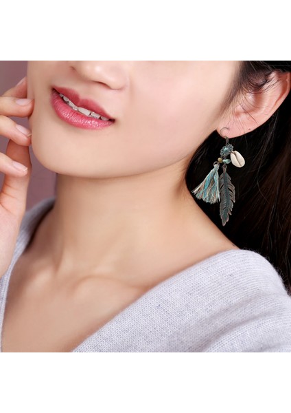 Vintage Bohemian Etnik Saçak Yaprak Küpe Kadın Kızlar Için Yıldönümü Düğün Parti Takı Charms (Yurt Dışından) modelleri