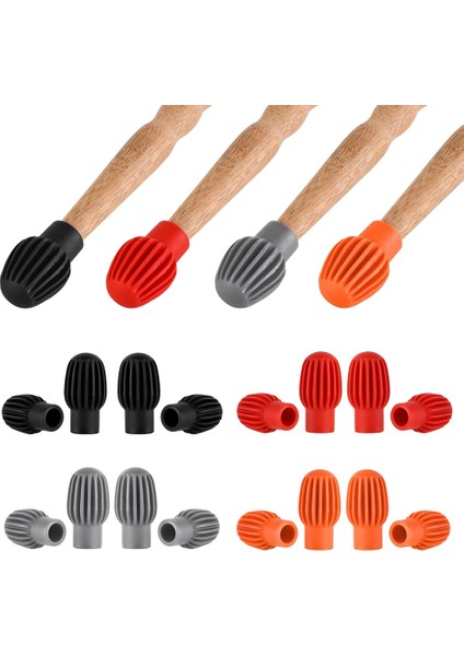 2 Adet Kırmızı Stil Drumstick Calicone Davul Sopa Kollu Sopa Kafa Koruyucu Sessiz Kapak Caz Trampet Elektronik Aptal Davul Egzersiz Için (Yurt Dışından)