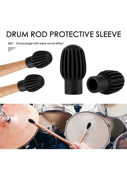 2 Adet Kırmızı Stil Drumstick Calicone Davul Sopa Kollu Sopa Kafa Koruyucu Sessiz Kapak Caz Trampet Elektronik Aptal Davul Egzersiz Için (Yurt Dışından)