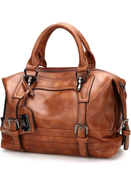 Kadın Deri Moda Bayan Haberci Çanta Omuz Çantası Tote Satchel Çanta Kahverengi (Yurt Dışından)