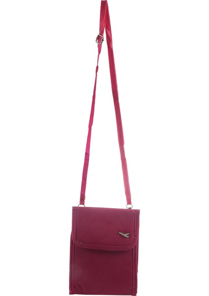 Seyahat Mini Çok Fonksiyonlu Messenger Kart Çantası Asılı Yaka Pasaport Paketi Gül Kırmızı (Yurt Dışından)