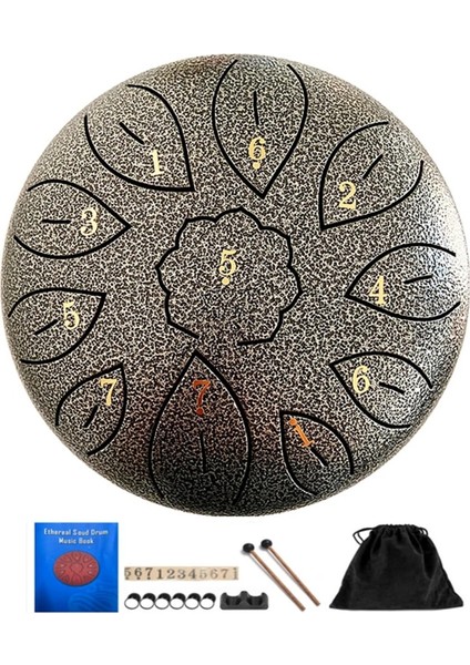 Gümüş Tarzı 6 Tonlu El Davul Korozyona Dirençli Dil Vurmalı Enstrüman Ethereal Kid Acemi El Tank Davul (Yurt Dışından)