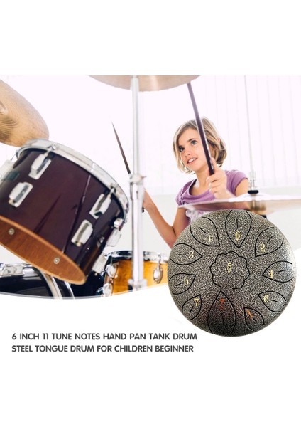 Gümüş Tarzı 6 Tonlu El Davul Korozyona Dirençli Dil Vurmalı Enstrüman Ethereal Kid Acemi El Tank Davul (Yurt Dışından) modelleri