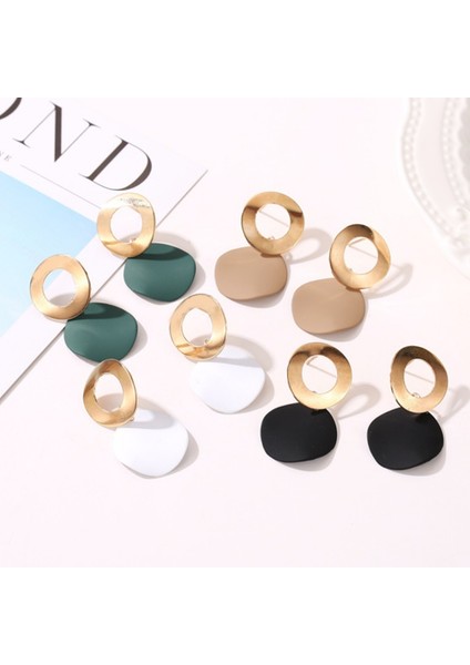 Moda Geometrik Küpe Basit Üç Boyutlu Disk Küpe Küpe Kadınlar Için Düzensiz Yuvarlak Küpe Siyah (Yurt Dışından) fiyatları