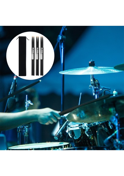 Siyah Çanta Stili 1 Çift Sıcak Bagetler Akçaağaç Ahşap Taşıma Çantalı Klasik Davul Çubukları Müzik Aletleri 5A (Yurt Dışından) fırsatları