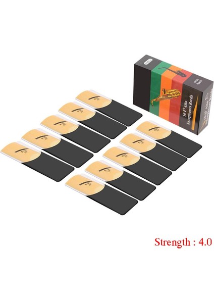 Güç 4.0 Stili 10 Paket Eb Alto Sax Saksafon Kamışları Mukavemet Saksafon Kamış Nefesli Enstrüman Parçaları Aksesuarları (Yurt Dışından)