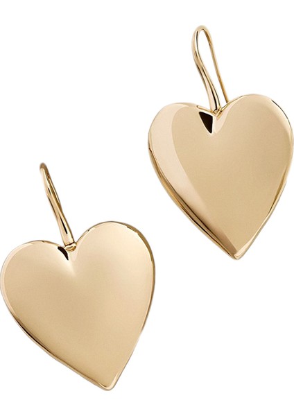 Moda Punk Tarzı Bayanlar Altın Siyah Renk Kanca Damla Küpe Sevimli Moda Aşk Kalp Küpe Bildirimi Küpe Kadınlar Için Altın (Yurt Dışından)