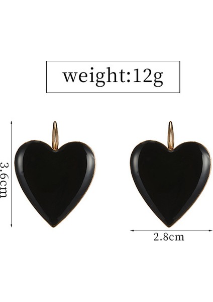 Moda Punk Tarzı Bayanlar Altın Siyah Renk Kanca Damla Küpe Sevimli Moda Aşk Kalp Küpe Bildirimi Küpe Kadınlar Için Altın (Yurt Dışından) fiyatları