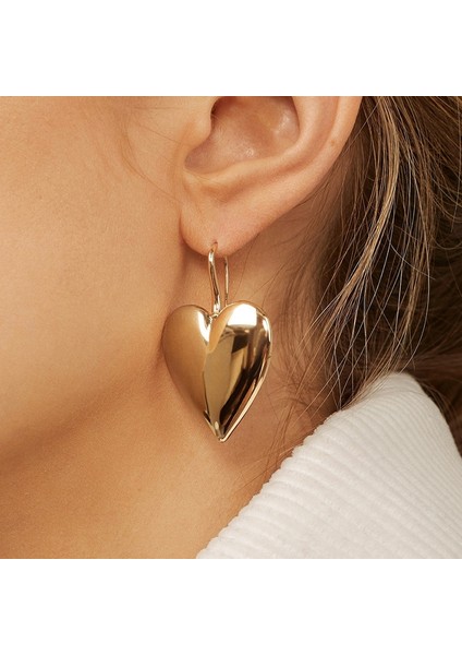 Moda Punk Tarzı Bayanlar Altın Siyah Renk Kanca Damla Küpe Sevimli Moda Aşk Kalp Küpe Bildirimi Küpe Kadınlar Için Altın (Yurt Dışından) fırsatları