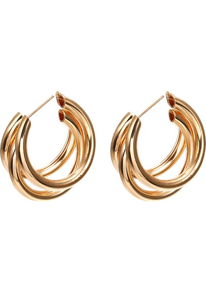 Halka Küpeler Geometrik Küpeler Metal Asılı Moda Aksesuarları Altın (Yurt Dışından)
