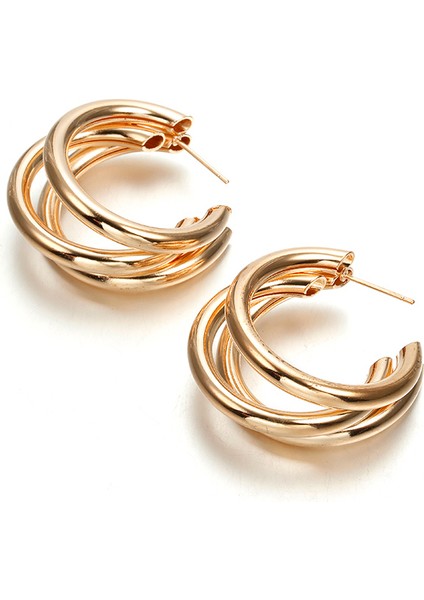 Halka Küpeler Geometrik Küpeler Metal Asılı Moda Aksesuarları Altın (Yurt Dışından) fiyatları