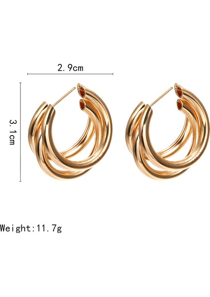 Halka Küpeler Geometrik Küpeler Metal Asılı Moda Aksesuarları Altın (Yurt Dışından) modelleri