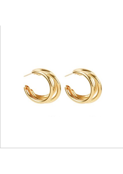 Halka Küpeler Geometrik Küpeler Metal Asılı Moda Aksesuarları Altın (Yurt Dışından) fırsatları