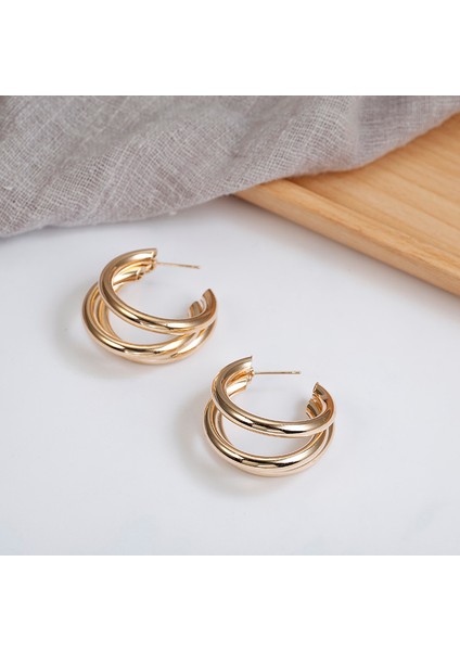 Halka Küpeler Geometrik Küpeler Metal Asılı Moda Aksesuarları Altın (Yurt Dışından) indirimleri