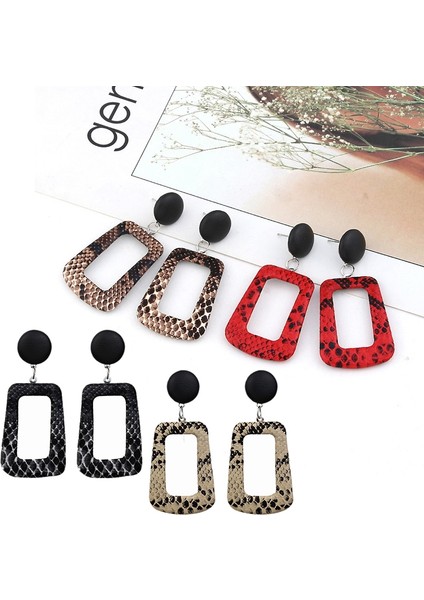 Büyük Boy Punk Vintage Damla Küpe Kadınlar Için Geometrik Bildirimi Küpe Yılan Derisi Kolye Küpe Moda Parti Takı Küpe Siyah (Yurt Dışından) fırsatları