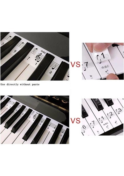 81 Anahtar Stili Şeffaf Piyano Sticker 88 Anahtar Piyano Klavye Sticker Elektronik Klavye 88 Anahtar Piyano Çıta Not Sticker Piyano Tuşları Için (Yurt Dışından)