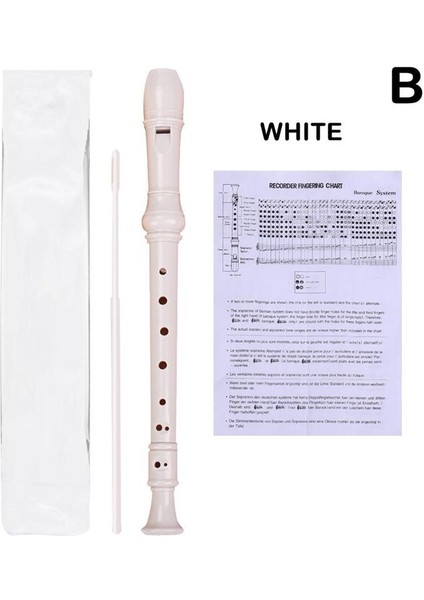 B Tarzı 8 Delikli Flüt Soprano Abs Kaydedici Parmaklı Açıklama Yeni Başlayan Çocuklar Için Temizleme Çubuğu Eğitici Müzik Aleti Aracı (Yurt Dışından)