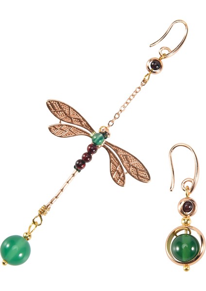 Etnik Vintage Yusufçuk Taş Boncuk Asimetrik Dangle Küpe Moda Takı Damla Kanca Küpe Kadınlar Için Hediye (Yurt Dışından) modelleri