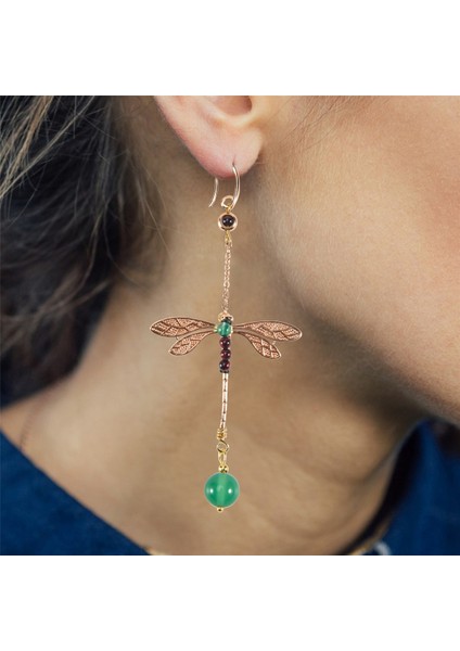 Etnik Vintage Yusufçuk Taş Boncuk Asimetrik Dangle Küpe Moda Takı Damla Kanca Küpe Kadınlar Için Hediye (Yurt Dışından) fırsatları