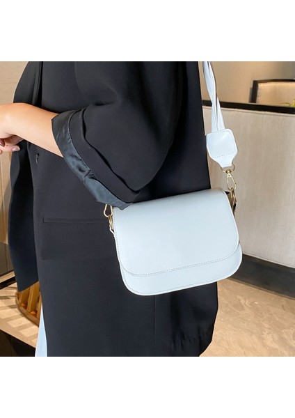 Yabancı Stil Küçük Çanta Kadın Yeni Dalga Vahşi Tek Omuz Asılmış Moda Eyer Çanta Beyaz Kore Versiyonu (Yurt Dışından)
