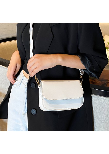 Yabancı Stil Küçük Çanta Kadın Yeni Dalga Vahşi Tek Omuz Asılmış Moda Eyer Çanta Beyaz Kore Versiyonu (Yurt Dışından)