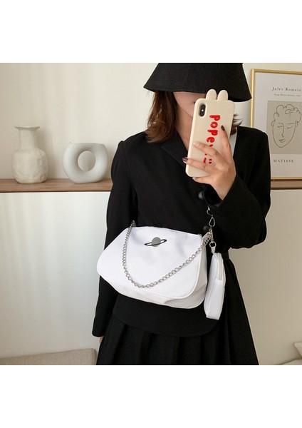 2 Adet Rahat Naylon Kadın Omuz Çantası 2 In 1 Zincir Fermuar Kız Crossbody Çanta Çanta Küçük Debriyaj-Mor (Yurt Dışından) fırsatları