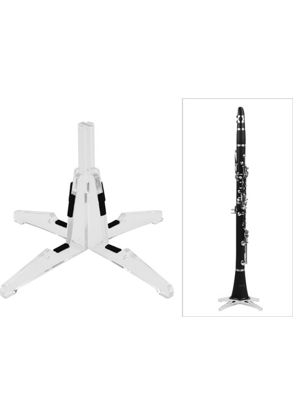 Stili Temizle Rüzgar Enstrümanı Tripod Ayrılabilir Klarnet Standı Tutucu Desteği Taşınabilir Hafif Plastik Malzeme Rüzgar Enstrüman Braketi (Yurt Dışından)