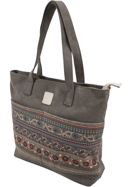 Kadın Omuz Çantası Rahat Ulusal Rüzgar Tote Çanta Kadın Çantası Kanvas Çanta Taşınabilir Büyük Çanta Alışveriş Çantası (Yurt Dışından) fırsatları