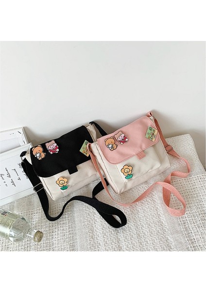 Kore Sevimli Küçük Çanta Yumuşak Kardeş Kız Kalp Yumuşak Sevimli Öğrenci Omuzdan Askili Çanta Japon Harajuku Askılı Çanta Kadın Siyah (Yurt Dışından) indirimleri