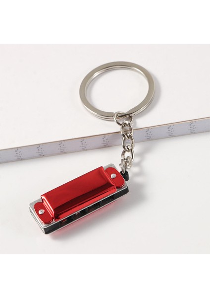 Kırmızı Stil 1 Adet Anahtarlık Armonik Renkli Mızıka M Ton 4 Delik Anahtarlık Anahtarı Çocuk Oyuncak 3.6*1.2*0.8 cm (Yurt Dışından)