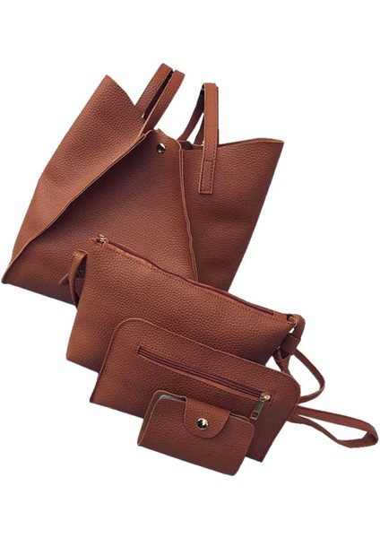 Kadın Çanta Bayan Omuz Çantaları Tote Çanta Messenger Satchel Deri (Kahverengi) (Yurt Dışından)