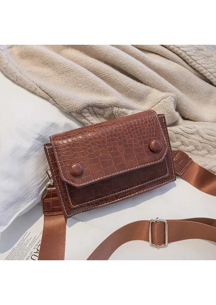 Vintage Desen Çanta Kadın Yeni Dalga Vahşi Tek Omuz Askılı Kahverengi Kore Versiyonu (Yurt Dışından) fırsatları