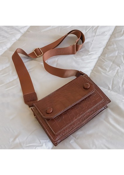 Vintage Desen Çanta Kadın Yeni Dalga Vahşi Tek Omuz Askılı Kahverengi Kore Versiyonu (Yurt Dışından) indirimleri