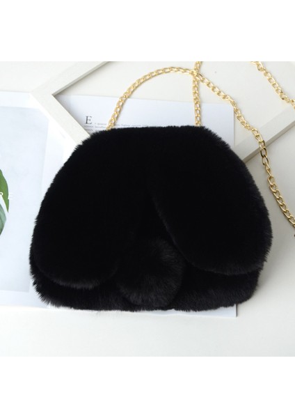 Moda Sevimli Tavşan Kulakları Çapraz Çanta Kadın Omuz Zinciri Peluş Tavşan Kulakları Çanta Krem Rengi (Yurt Dışından) modelleri