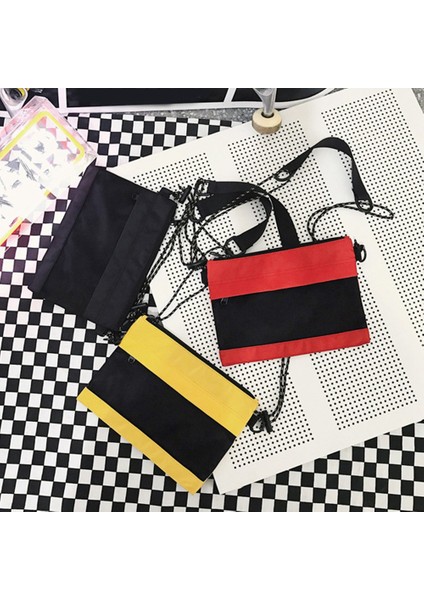 Erkek Omuz Çantası Tek Tek Omuz Çapraz Çanta Moda Trendi Çanta Açık Eğlence Hit Renk Bez Çanta Kırmızı (Yurt Dışından) modelleri