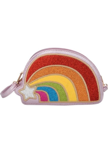 Gökkuşağı Edebi Renkli Kişilik Küçük Kare Çanta Vahşi Omuz Messenger Çanta Pembe (Yurt Dışından)