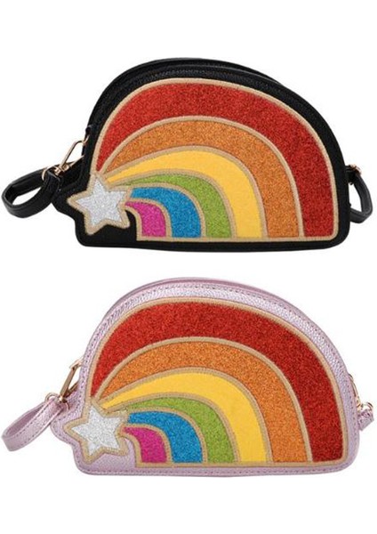 Gökkuşağı Edebi Renkli Kişilik Küçük Kare Çanta Vahşi Omuz Messenger Çanta Pembe (Yurt Dışından) fırsatları