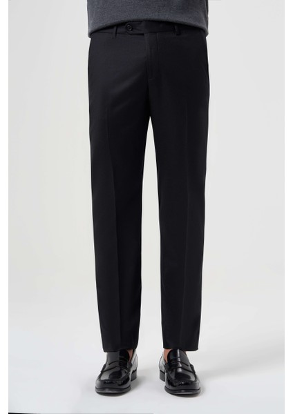 Siyah Yün Flanel Regular Fit Klasik Erkek Pantolon PPNK23K23201_D99 fiyatları