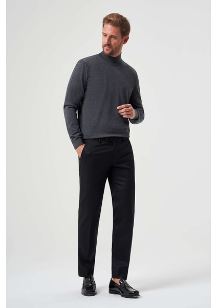 Siyah Yün Flanel Regular Fit Klasik Erkek Pantolon PPNK23K23201_D99 indirimleri