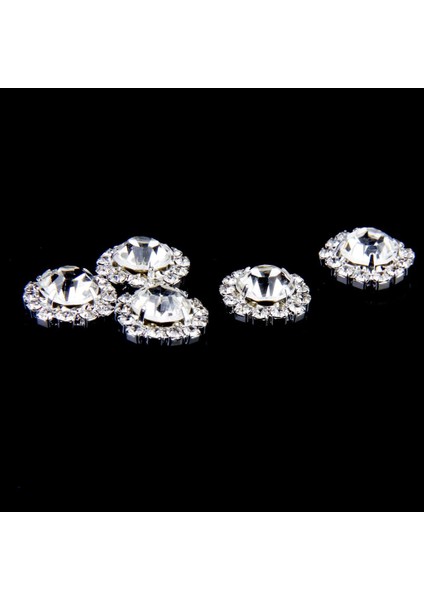 10 Kristal Düğme Flatback Düğmesi Dıy Takı Yapımı Hediye Zanaat Dekor 15MM (Yurt Dışından)